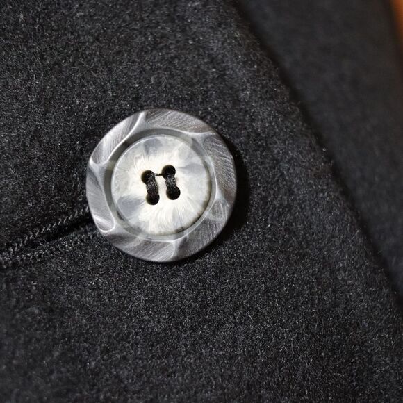 J. Jill Black Pea Coat with Collared Neckline Wool Cashmere Angora LG - Picture 4 of 12